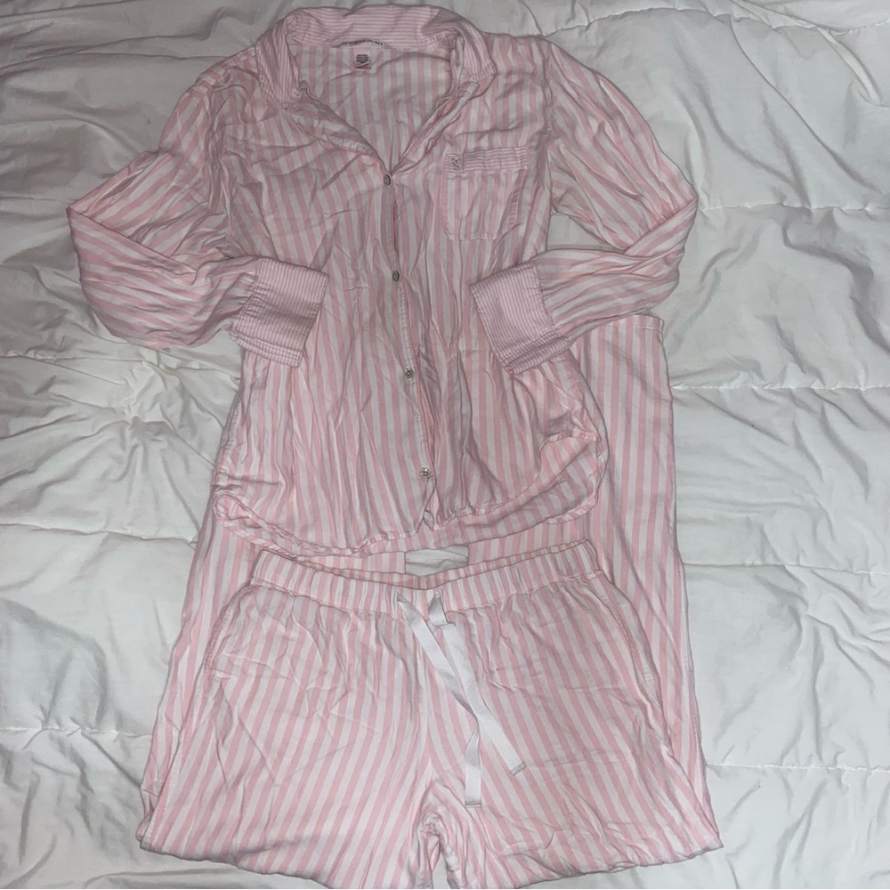 victoria’s secret Pink Striped Pajama Set